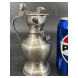 Vntg Etainï¿½Pewter Ramï¿½s Head Lidded Pitcher