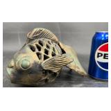 Cast Iron Koi Fish Hanging Lantern Candle Lamp