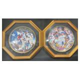 2 Nolan Ryan LE Collector Plates w Wood Frames
