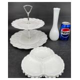 Vintage Milk Glass ï¿½ 2-Tier Westmoreland, Fenton +