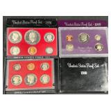 3 U.S. Proof Coin Sets ï¿½ 1976-S, 1980-S & 1985-S