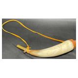 Powder Horn w Strap & Brass Nozzle