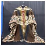 Wise Owl Native Alpaca Poncho w Hood