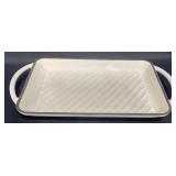 Bel Fer Savannah White Enamel Cast Iron Grill Pan