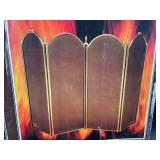 New Brass & Mesh 4-Panel Folding Fireplace Screen