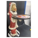 Rare Santa Butler Statue Table w Tray by Bombay Co