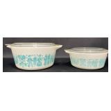 2ï¿½Vntg Pyrex Butterprint Amish Casserole Dishes w