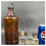 Vntg Sanfordï¿½s Inks Quart Bottle & 3 Ink Bottles