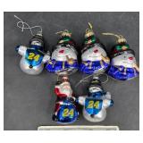 6 Glass Ornaments ï¿½ NASCAR Jeff Gordon & Snowmen