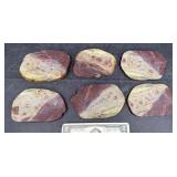 6 Jasper Serpentine Stone Coasters