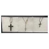 3 Cross Necklaces w Various Designs 1 is .925