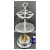 Vintage Art Deco Chrome Tiered Smoking Stand