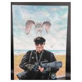 Original Photographer on Beach Painting Blue Bond