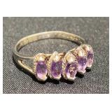 Sterling Silver Multi-Stone Ring Sz 10.5