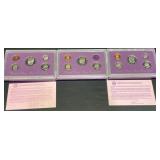 3 U.S. Mint Proof Coin Sets ï¿½ 1991, 1992 & 1993