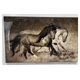 Sepia Photograph of Running Horses 19.5" x 31.5"