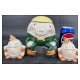 Humpty Dumpty Cookie Jar w Salt & Pepper Shakers