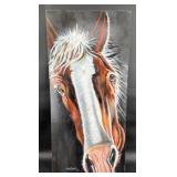 Original Horse Portrait Painting by Blue Bond