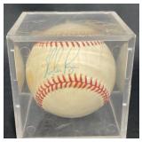 Nolan Ryan Autographed Baseball in Display Case
