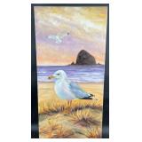 Original Seagull Haystack Rock Painting Blue Bond
