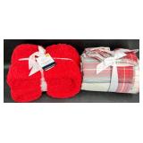 New Faux Shearling F/Q Blanket & King Quilt Set