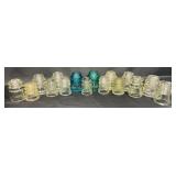 16 Various Vintage Glass Electrical Insulators
