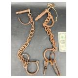 Antique Hand-Forged Iron Shackles Leg Irons