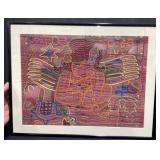 Kuna Panama Mola Hand Stitched Textile Framed Art