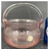 Avon Rose Circle Award Pink Crystal Basket