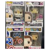 4 Funko Pop, Colts, Marvel & Star Wars
