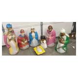 Christmas Blow Mold Yard Nativity Set Works