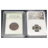 2 Pirate Coins ï¿½ NGC & INB Slabbed 1608-1805