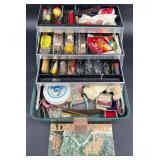 Vintage Umco Fishing Tackle Box w Contents
