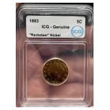 1883 ICG Genuine U.S. Racketeer Nickel