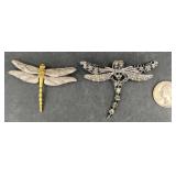 2 Dragonfly Brooches Pins
