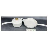Bel Fer Blanco White Cast Iron Skillet & Sauce Pot
