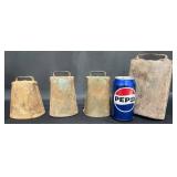 4 Vintage Rustic Cow Bells