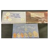 1991, 1996 & 1998 U.S. Unc Coins Sets