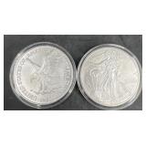 Pair 2024 Silver Eagles 1 oz .999 Silver Dollars