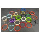 26 Vntg Assorted Colorful Plastic Bangle Bracelets