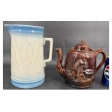 Vntg Rockingham Glazedï¿½Rebecca at the Well Teapot+