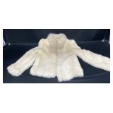 Vintage White Fur Coat Jacket Sz Small