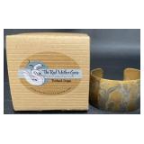 Brass & Silver Cuff Bracelet w Box
