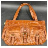 Large Ralph Lauren Embossed Leather Tote Bag