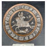 Vintage Silver Tone Copper Mediterranean Tray