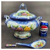Vntg Vestal Alcobaca Hand-Painted Soup Tureen