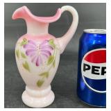 Fenton Hand Painted Honor Collection Pitcher Vase