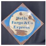 Vintage Enamel Wells Fargo & Co Express Sign