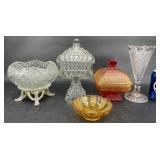 Vintage Cut & Pressed Glass ï¿½ Pedestal Bowls +