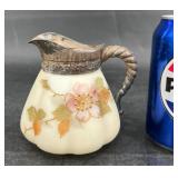 Antique Smith Bros Satin Glass Dresser Jar Pitcher